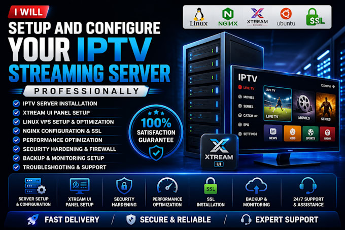 setup and configure your iptv streaming server professionally