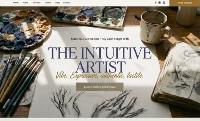 design squarespace sculptor muralist website calligrapher website comic artist