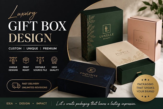 design luxury gift box packaging and custom box design