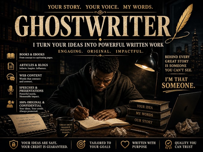 be your professional fiction ghostwriter or scriptwriter