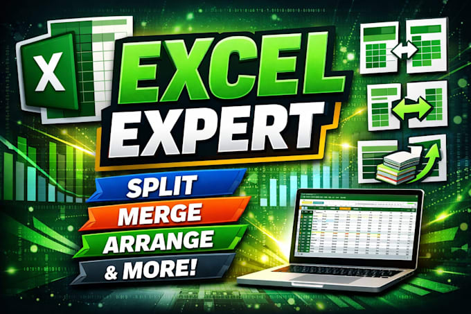 clean, format, merge, split excel data