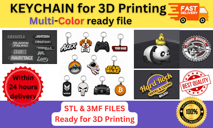 create custom keychain stl and 3mf files for 3d printing