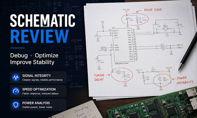 review, debug, optimize your present hardware schematic for speed and stability