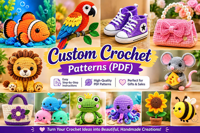 write and create handmade crochete amigurumi pattern for etsy
