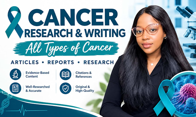 write well researched articles on all types of cancer