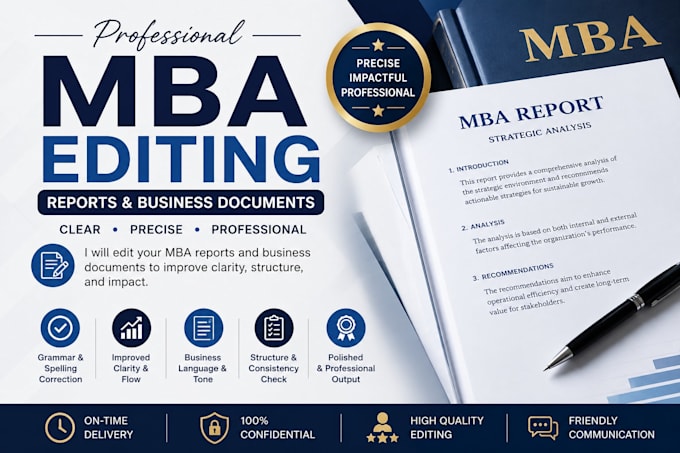 edit MBA reports, business plans and professional documents