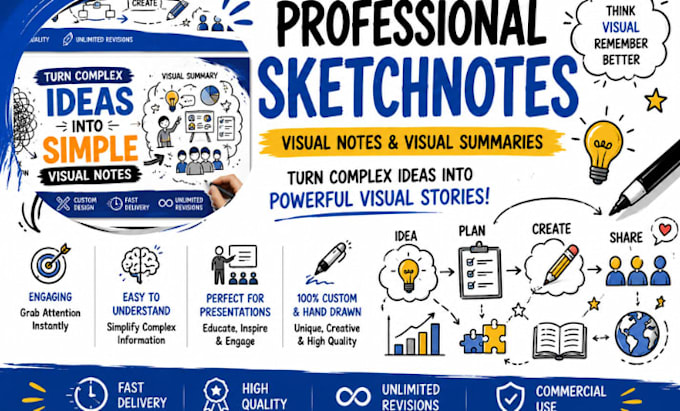 create professional sketchnotes, visual notes and visual summaries