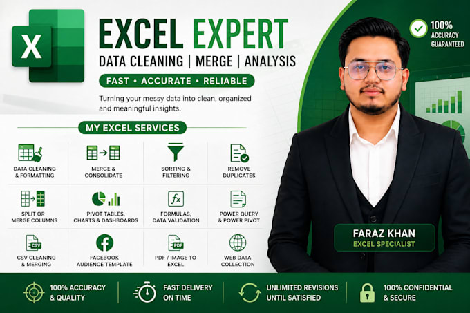 clean, organize, format, merge and split microsoft excel