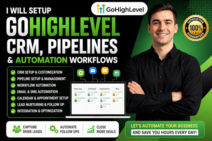 setup gohighlevel CRM, pipelines ghl automation workflows ghl sales funnel