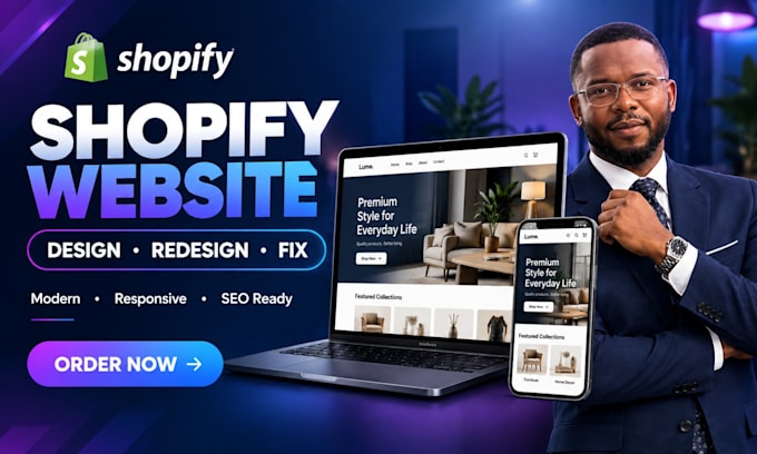 build, design or redesign a professional shopify website
