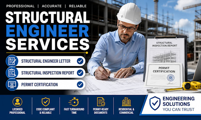 write structural engineer letter structural inspection report and stamped letter
