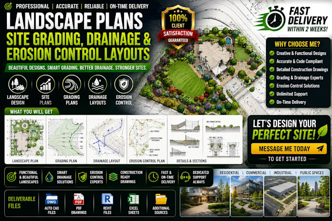 design landscape plans site grading drainage and erosion control layouts