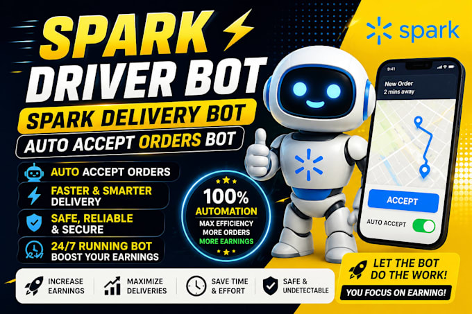 setup spark driver bot, spark delivery bot auto accept orders bot, spark