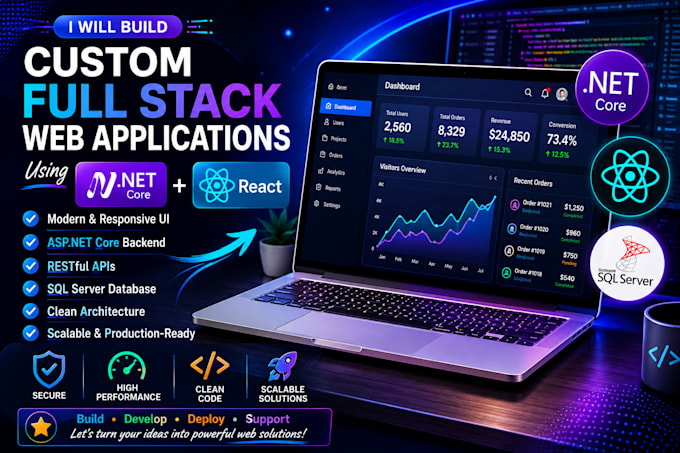 build a custom full stack web application using asp net core and react