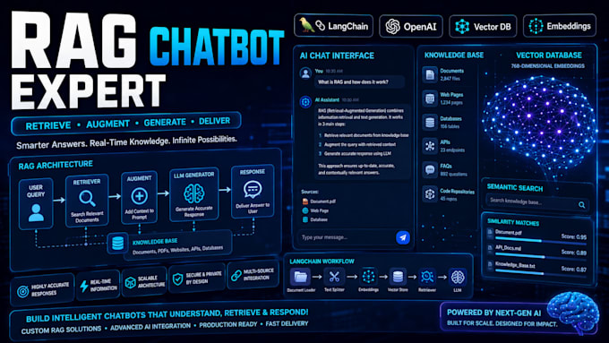 build rag chatbot with langchain openai llm and vector database