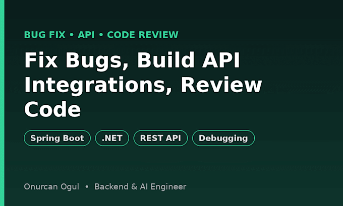 fix backend bugs and review your java or node code fast