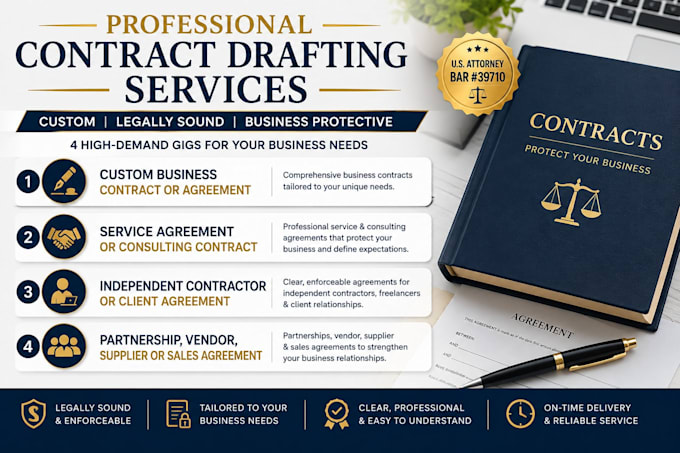 draft a professional custom business contract or agreement