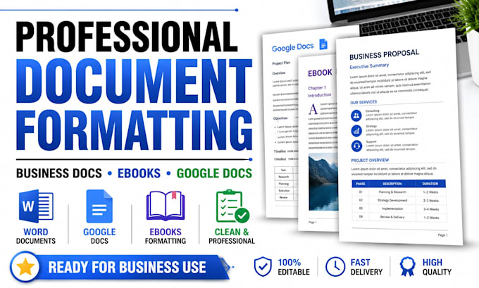 format professional business documents, ebooks and google docs
