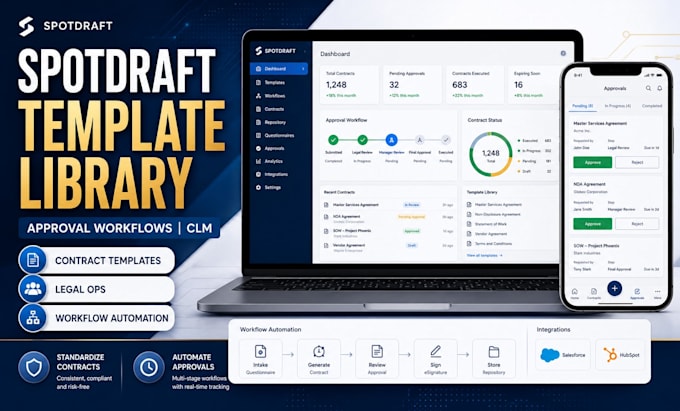 create custom spotdraft template library approval workflow series abc contract