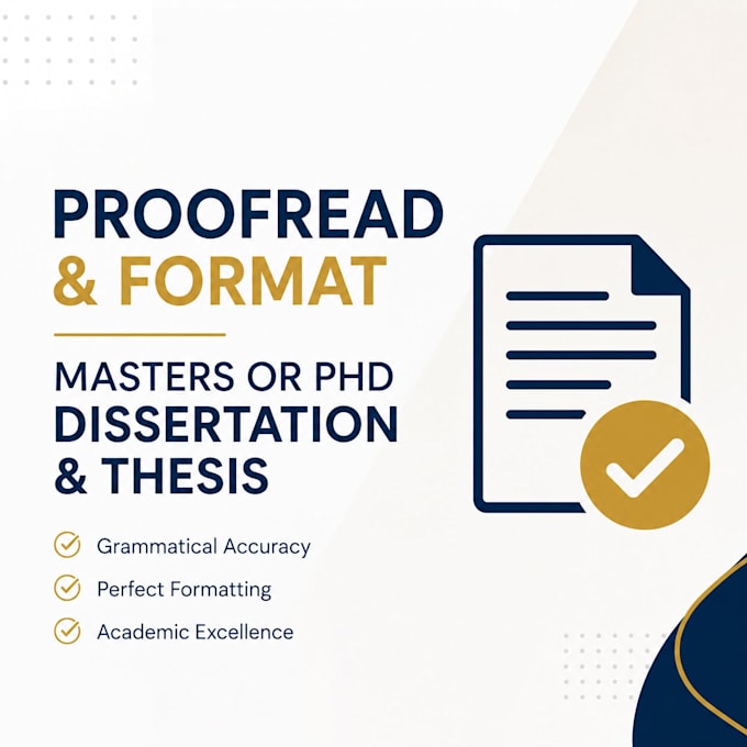 proofread and format masters or phd dissertation and thesis