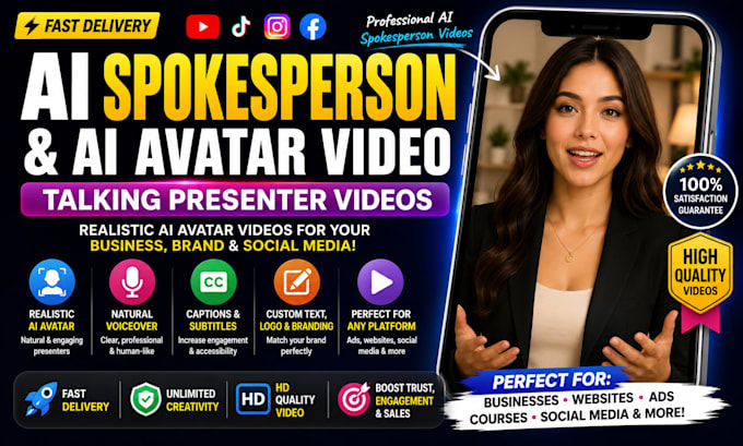 create ai spokesperson video, ai avatar video, and talking presenter ads
