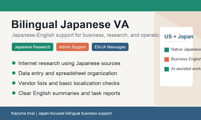 be your bilingual japanese virtual assistant