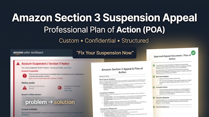 write amazon section 3 suspension appeal and plan of action