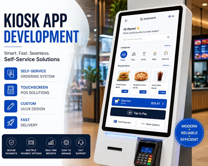 develop a self ordering kiosk app pos app touch screen app for modern businesses