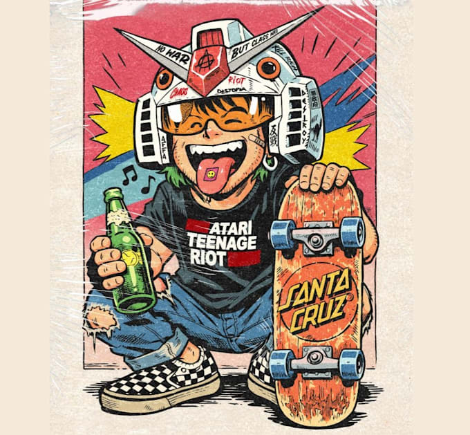make custom gundam anarchist, velocity punk design and vector art