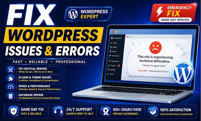 fix wordpress errors and recover hacked websites