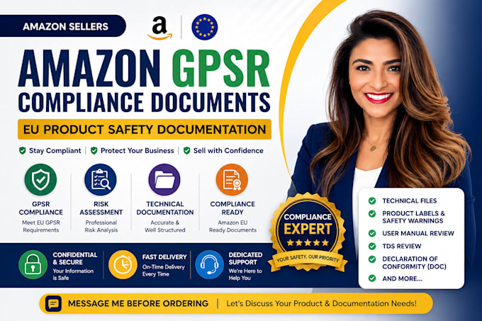 write amazon gpsr compliance documents, and eu product safety documentation