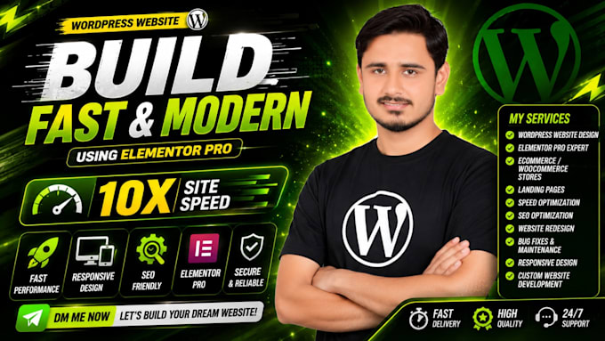 design a modern wordpress website using elementor pro