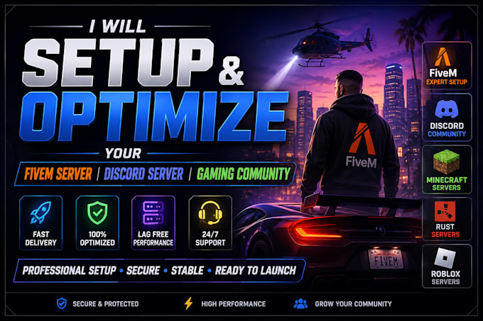 setup and optimize your fivem server, discord server and gaming community