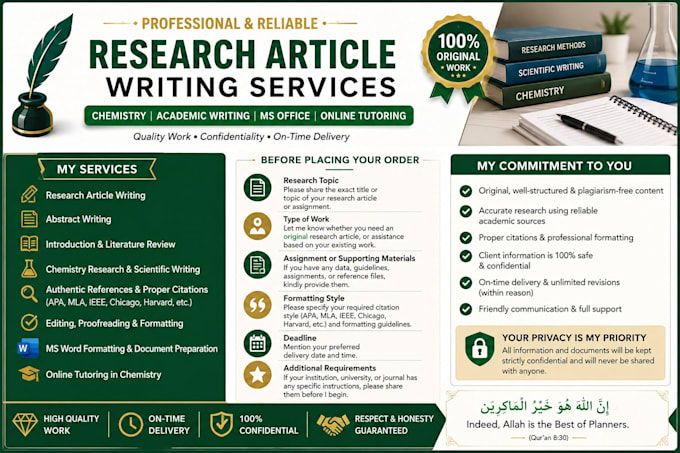 write a high profile chemistry article