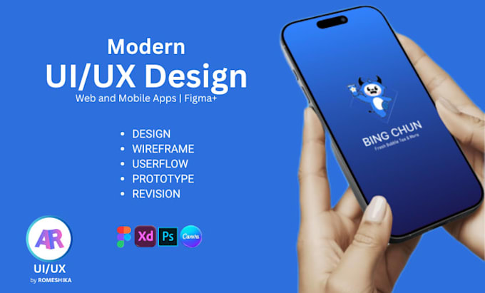 create clean and modern UI UX design for web and mobile apps