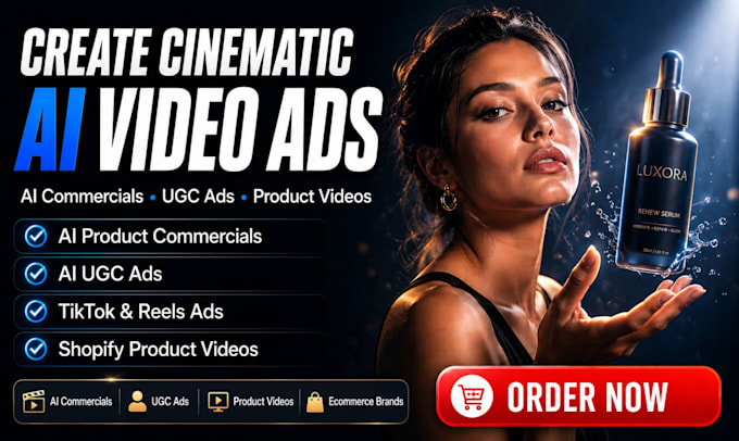 ai video ads for tiktok, instagram reels, facebook, ugc style, ecommerce brands