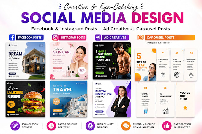 design social media posts ads and carousel posts