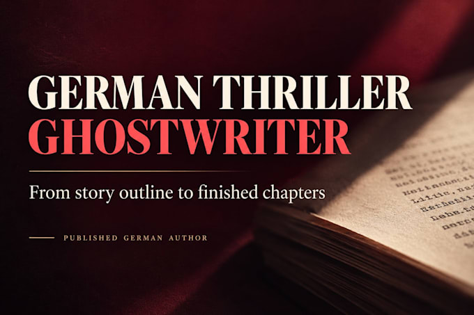 be your german ghostwriter for thriller and suspense novels