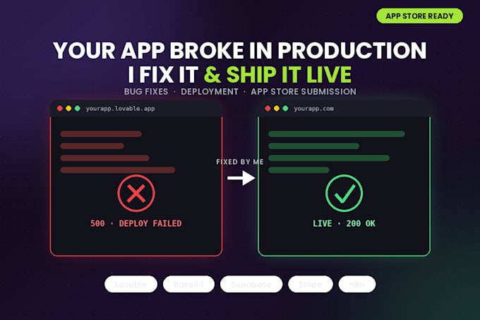 fix base44 bug debug and deploy your lovable and base44 app to production