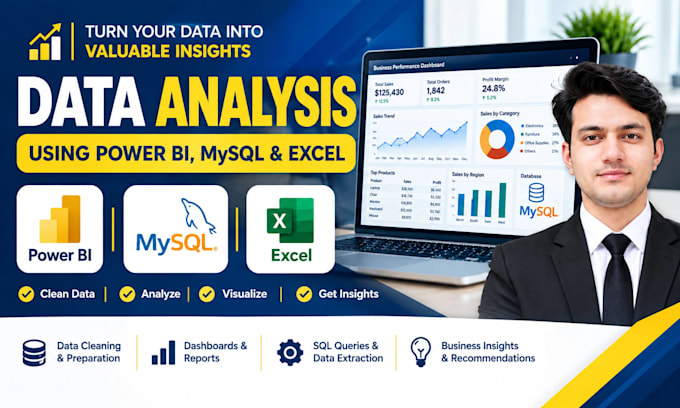 be your data analyst for sql, excel and power bi reports