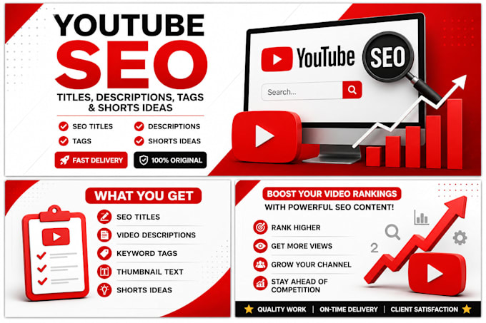 write youtube SEO titles, descriptions and tags