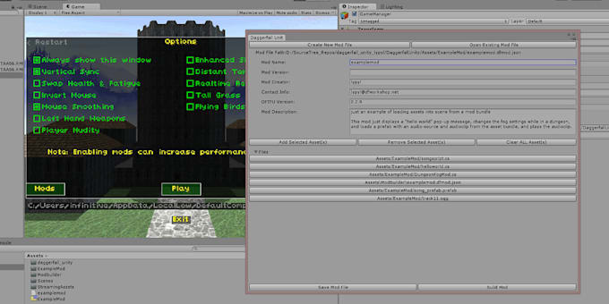create a unity game mod for you