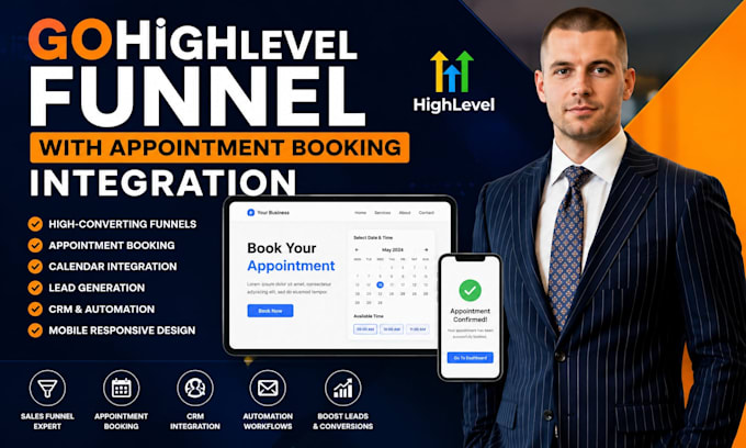 create a gohighlevel funnel with appointment booking integration