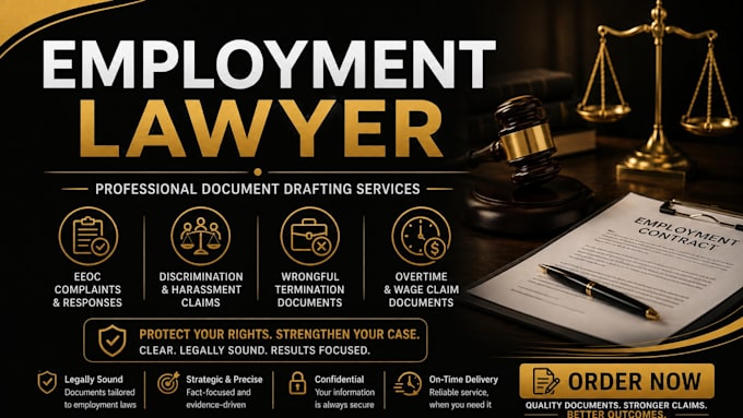 draft wrongful termination, harassment, and employment law documents