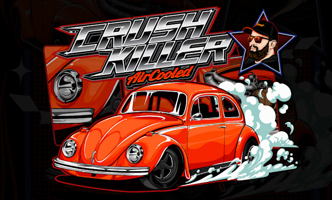 draw custom car illustration, vector art, and car portrait