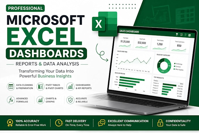 create excel dashboards report and data analysis