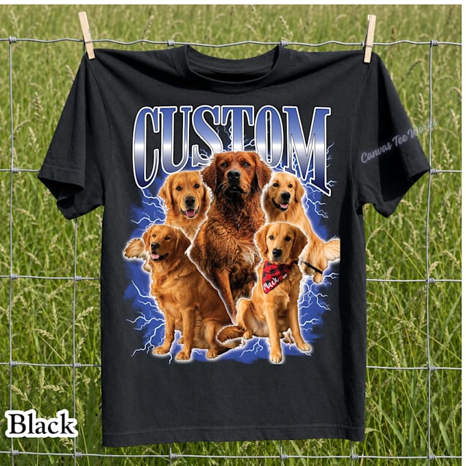design custom bootleg pet portrait t shirt