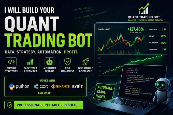 develop automated algo trading quant trading bot, quant bot, quant automation