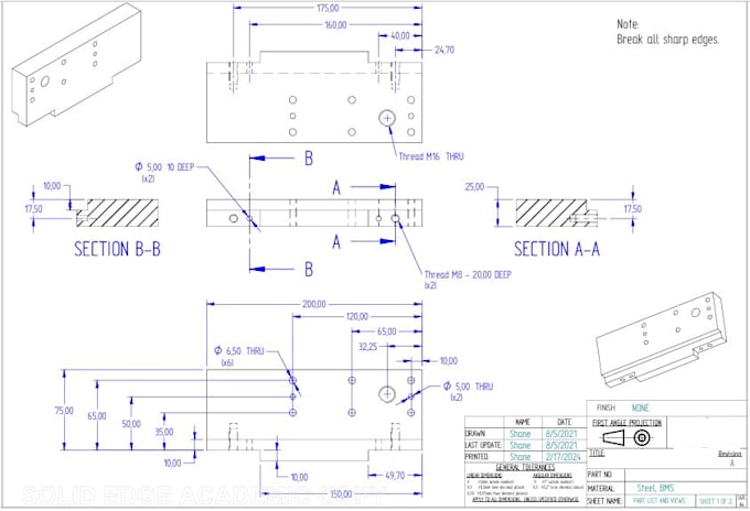 convert your sketch into a professional cad drawing using solid edge