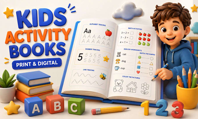 create educational kids worksheets,tracing workbooks and preschool activity book